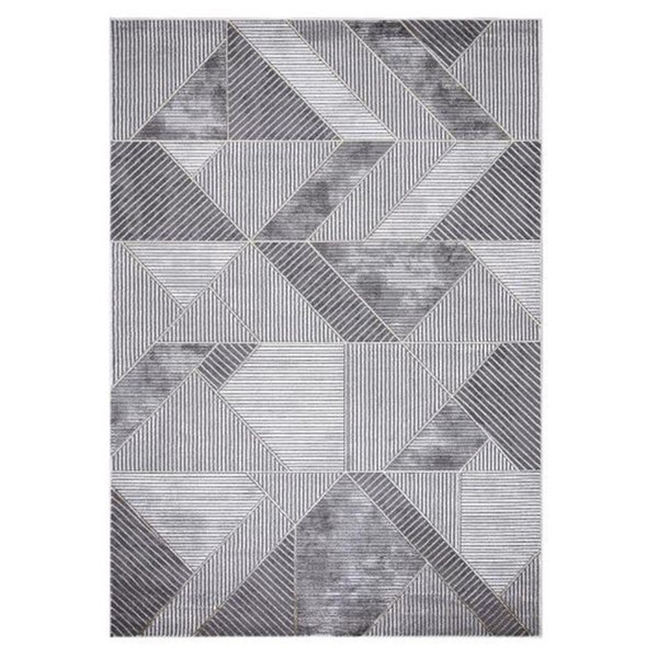 Pisos 7 x 9 ft. Madison Geometric Area Rug, Gray PI1712850